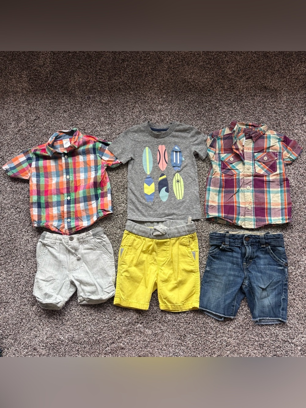 2T Toddler 6 Piece Summer Shirt and Shorts Sets